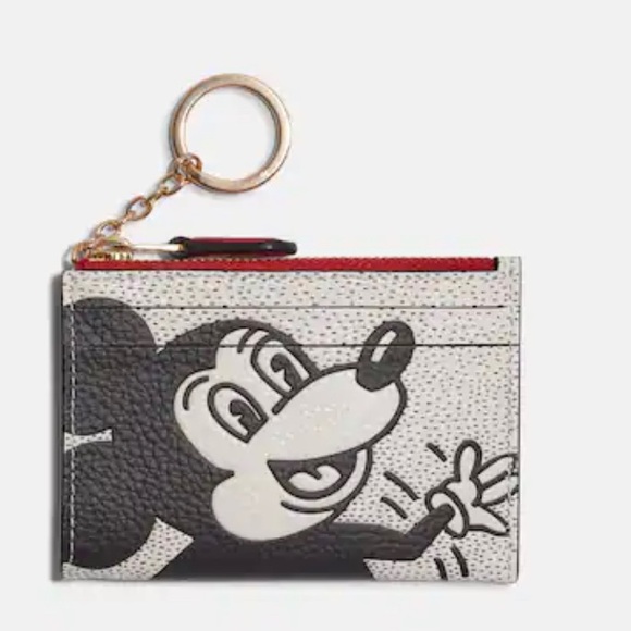 SOLD⛔️Authentic COACH Pebbled leather L.Edition Mickey Mouse zip card /ID/Key - Picture 9 of 9